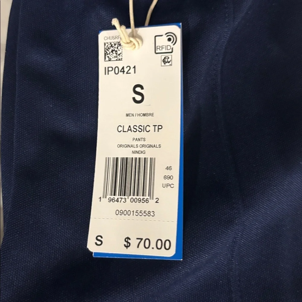 Adidas men’s Blue Joggers with White Stripes